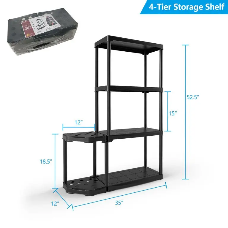 4-Tier Garage Shelving With 2-Tier Tool Organizer 1