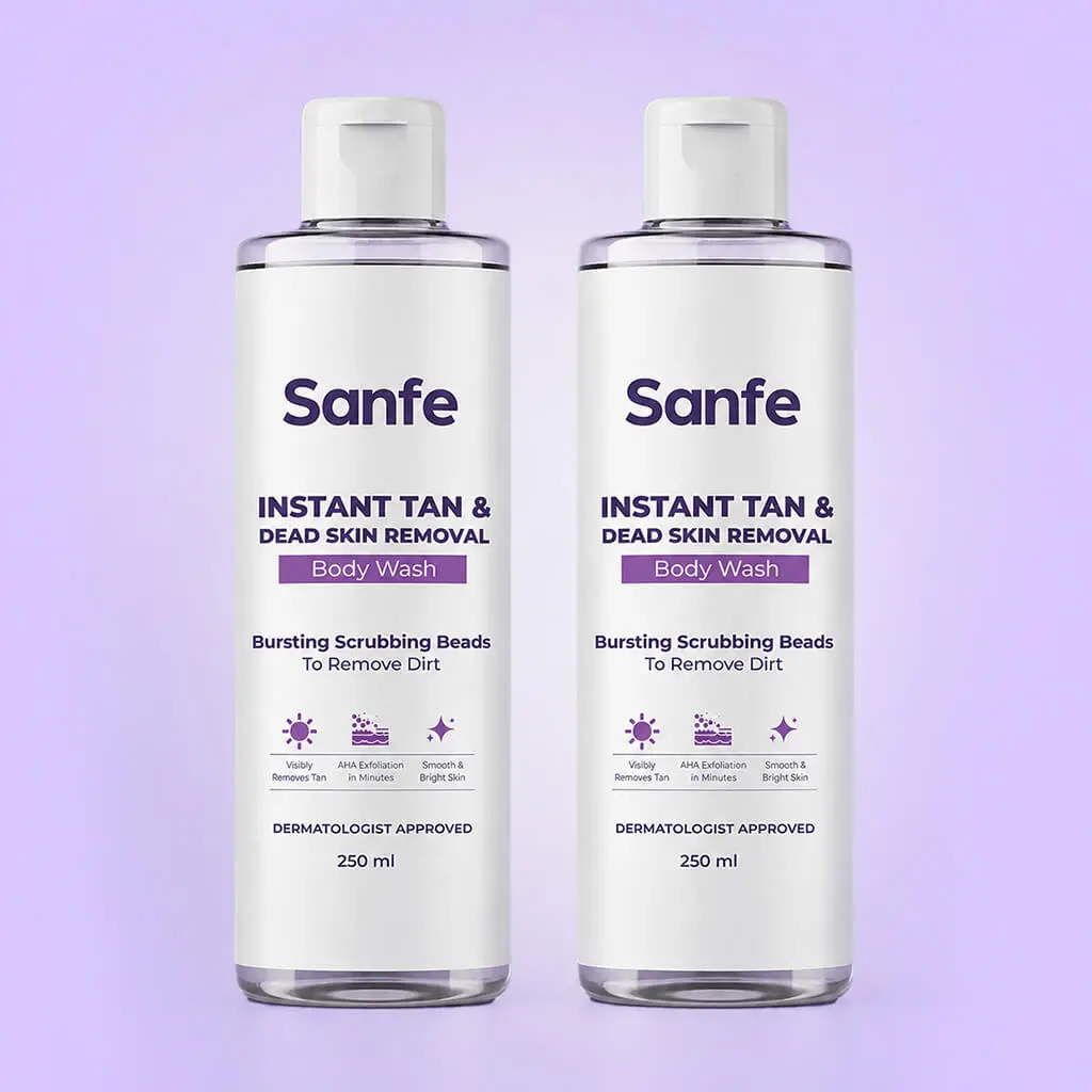 Sanfe Instant Tan & Dead Skin Removal Exfoliating Body Wash - 250Ml (Pack Of 2) 1