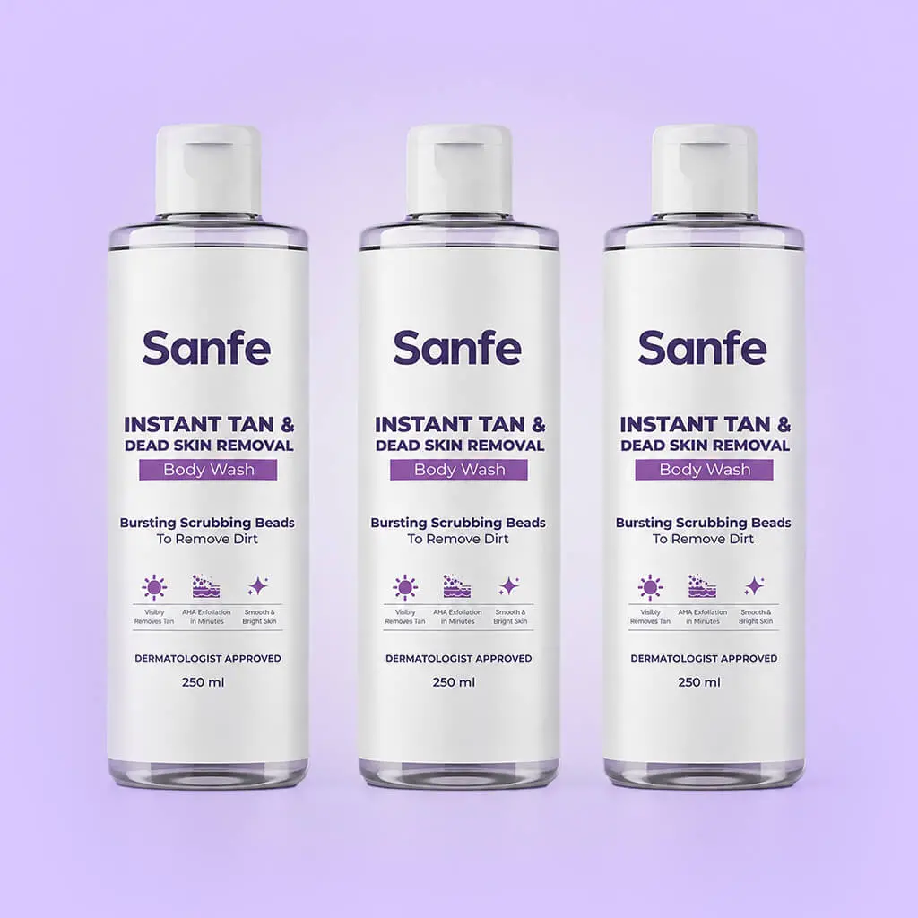 Sanfe Instant Tan & Dead Skin Removal Exfoliating Body Wash - 250Ml (Pack Of 3) 1