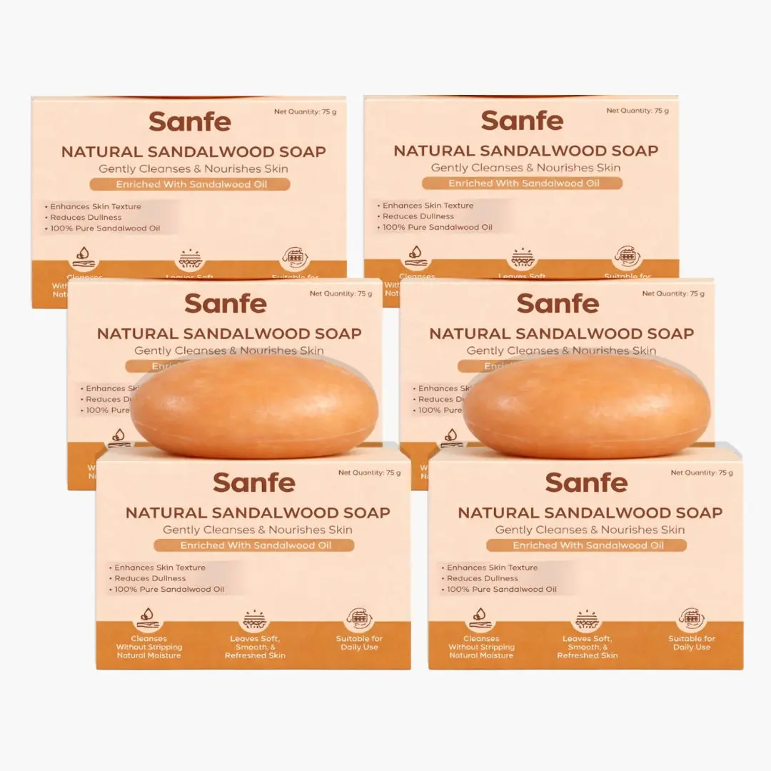 Sanfe Natural Sandalwood Soap (Pack Of 6) 1