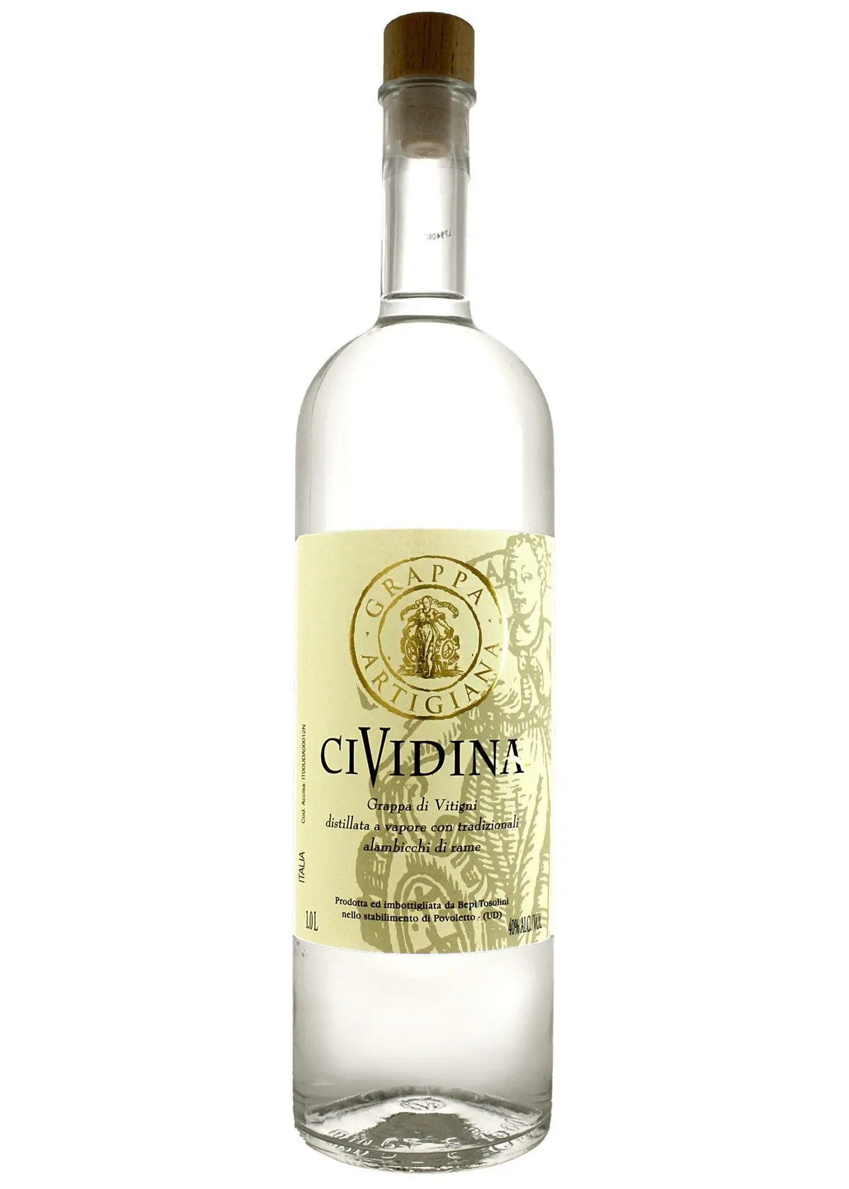 Bepi Tosolini Cividina Grappa 1L 1