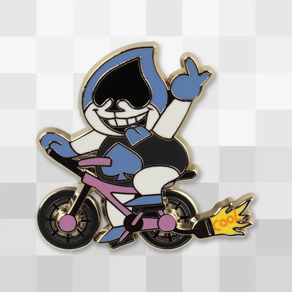 Cool Bike Lancer Spinning Enamel Pin 1