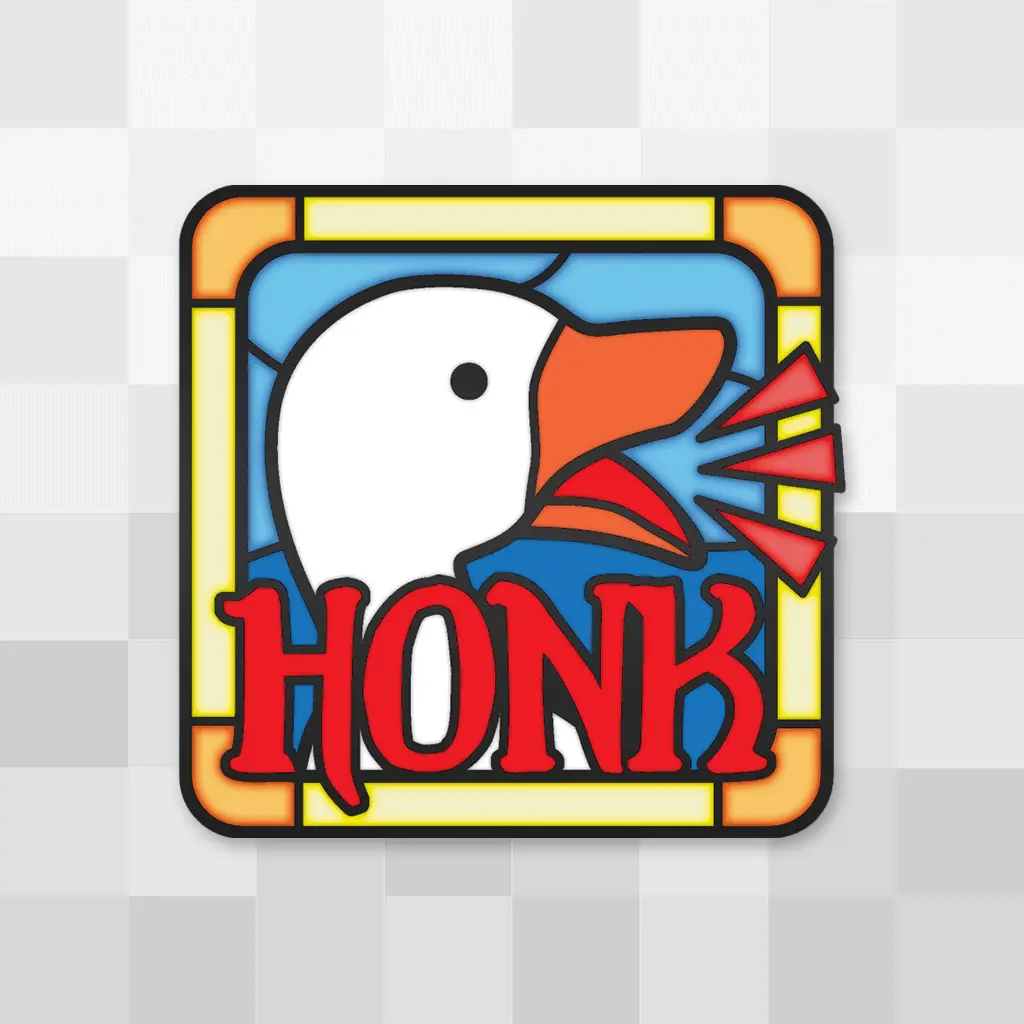 Gdq Stained Glass Honk Pin 1