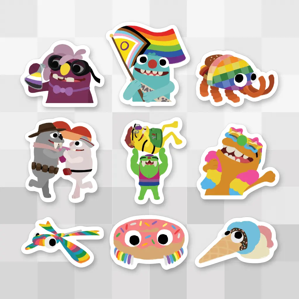 Bugsnax Pride Sticker Pack 1