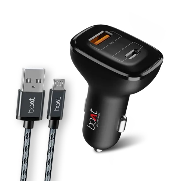 Boat Dual Qc-Pd Port Rapid Car Charger With Micro Usb Cable 1