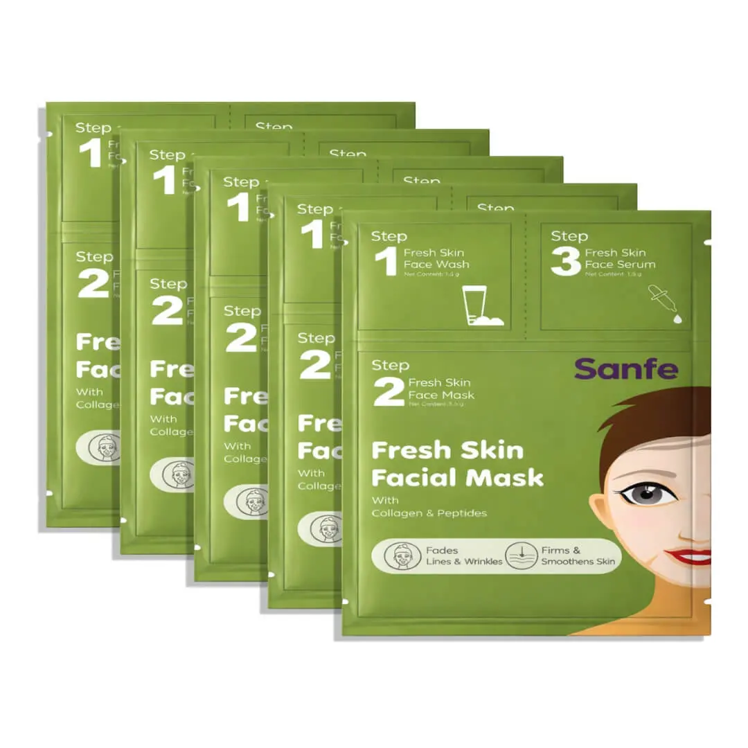 Sanfe Fresh Skin Facial Mask (Pack Of 5) 1