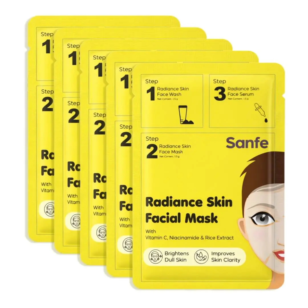 Sanfe Radiance Skin Facial Mask (Pack Of 5) 1