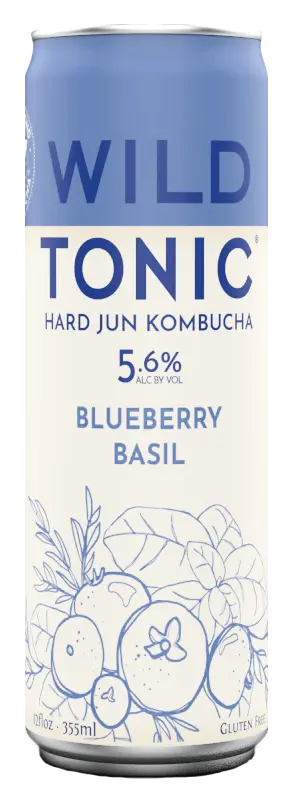 Wild Tonic Blueberry Basil Hard Kombucha 12Oz Can 1