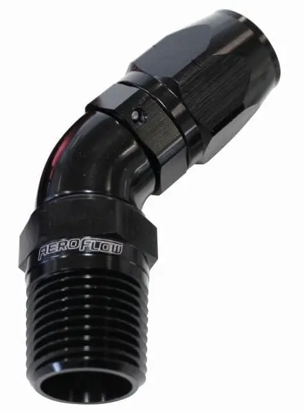 45-Degree Male Npt To -10An Full-Flow Swivel Hose Fitting – 1/2" Thread, Black Anodized (Af528-10-08Blk) 1
