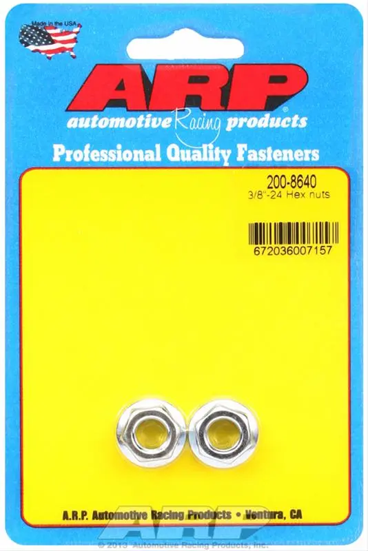 Arp High-Strength Hex Nuts – 3/8"-24 Thread, Pack Of 10 (200-8640) 1