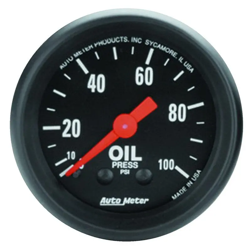 Autometer Z-Series Mechanical Oil Pressure Gauge – 0–100 Psi, White Dial, Au2604 1