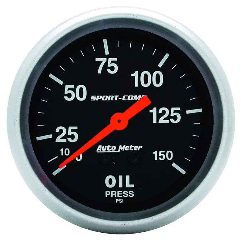 Autometer Sport-Comp Au3423 2-1/16" Oil Pressure Gauge With White Dial 1