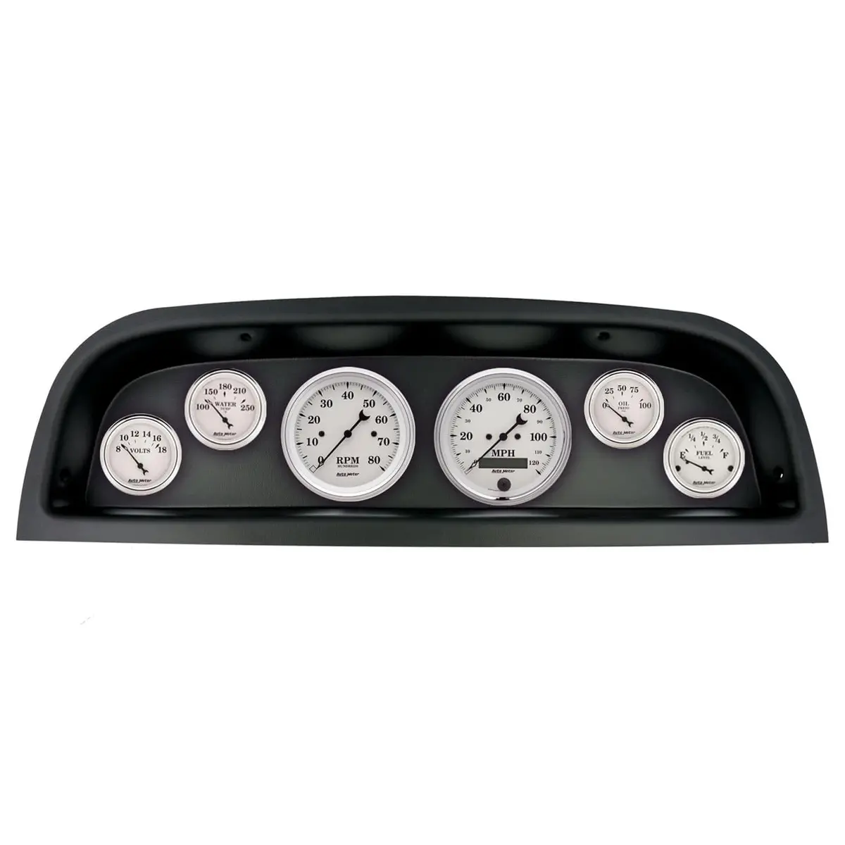 Autometer 2103-08 Old Tyme White Series Instrument Cluster – Retro Styling With Modern Accuracy 1
