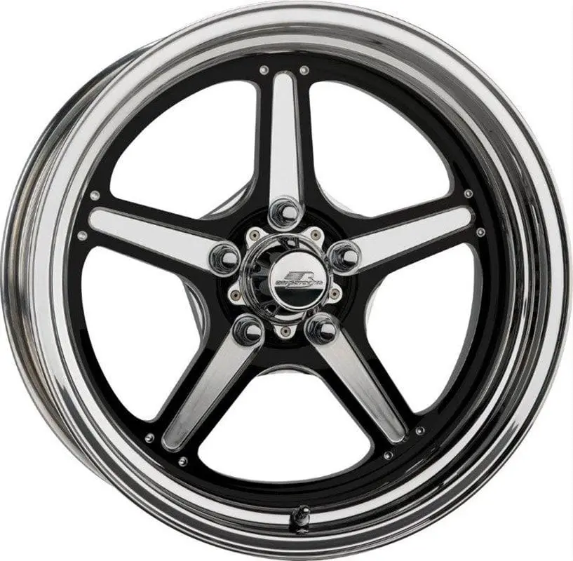 Street Lite Black Powder-Coated Drag Wheel – 15X6", 4.5" Backspace (Bsbrs035606135N) 1