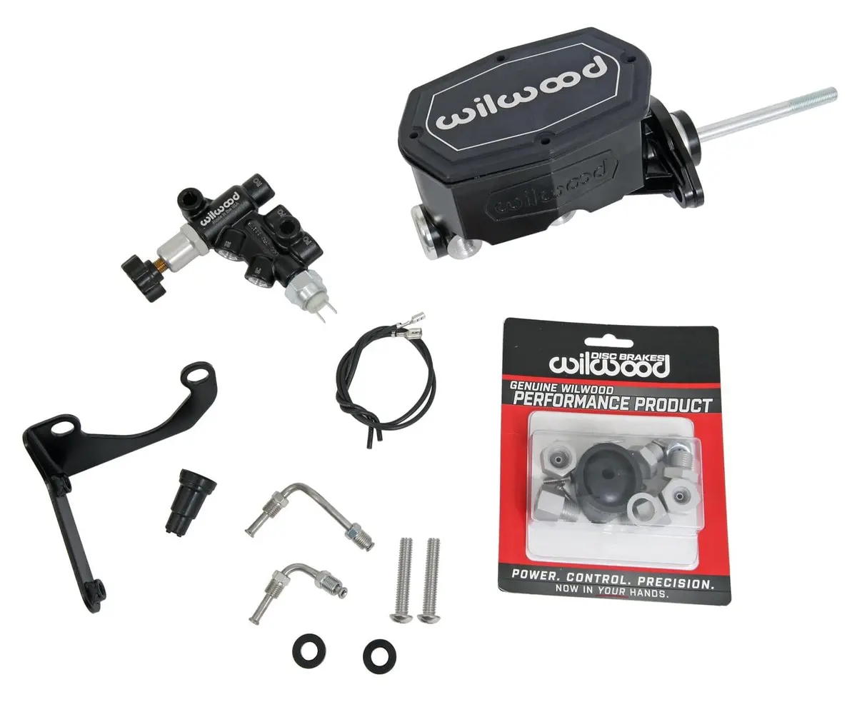 Wilwood 261-15662-Bk Aluminum Tandem Master Cylinder Kit – Compact Dual-Circuit 1